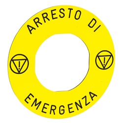 Etichetta gialla arresto emergenza