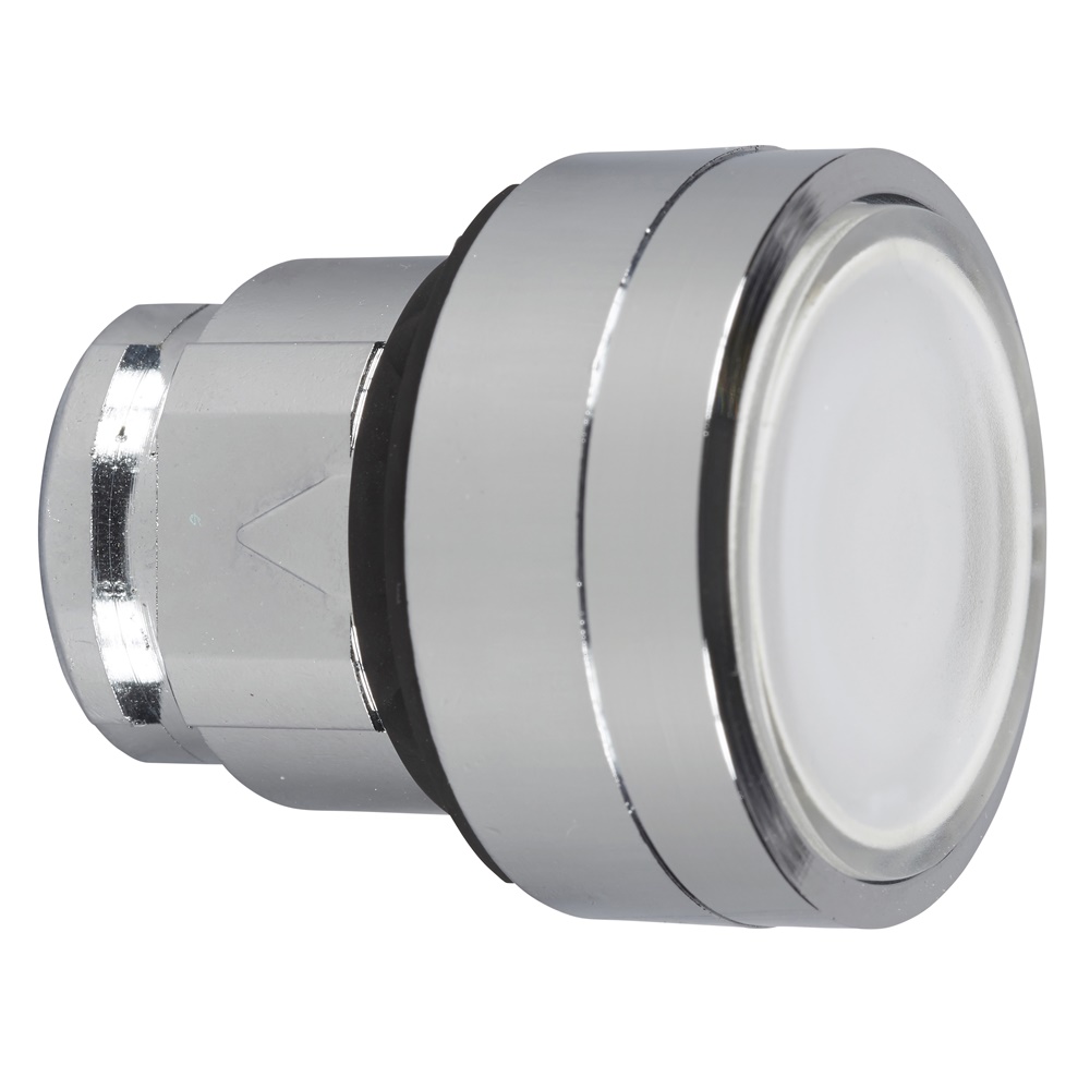 Testa pulsante luminoso Ø22 - bianco - per inserimento etichetta- per LED universale
