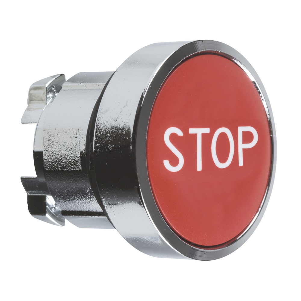 Testa pulsante Ø22 - ad impulso - filoghiera - rossa - stop