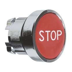 Testa pulsante Ø22 - ad impulso - filoghiera - rossa - stop