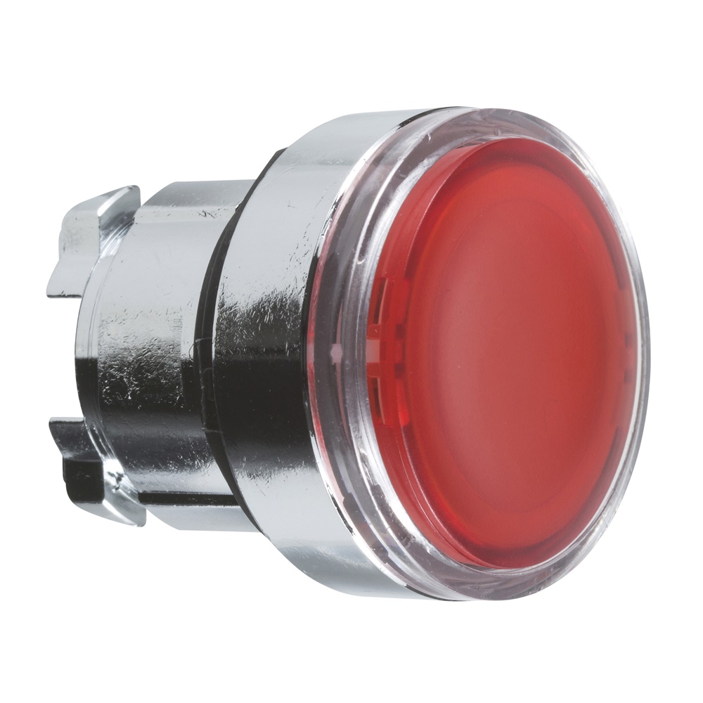 Testa pulsante luminoso Ø22 - rosso - per inserimento etichetta- per LED universale
