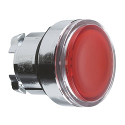 Testa pulsante luminoso Ø22 - rosso - per inserimento etichetta- per LED universale