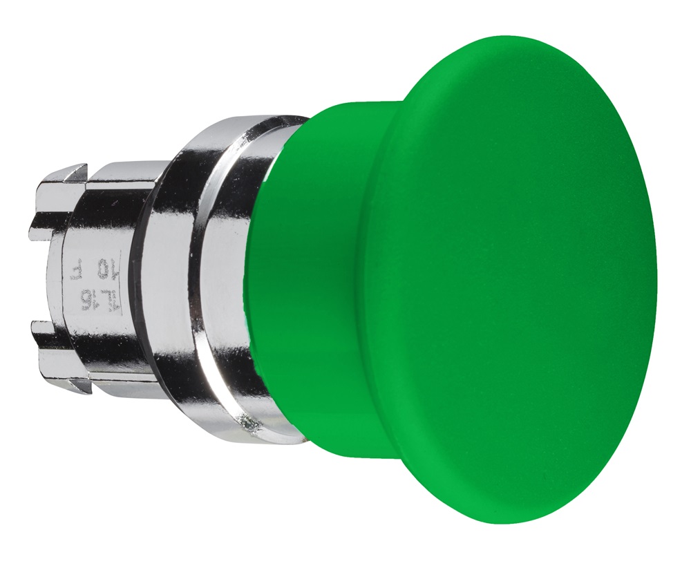 Testa pulsante Ø22 - ad impulso - fungo Ø40mm - verde