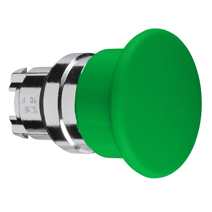 Testa pulsante Ø22 - ad impulso - fungo Ø40mm - verde