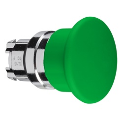 Testa pulsante Ø22 - ad impulso - fungo Ø40mm - verde
