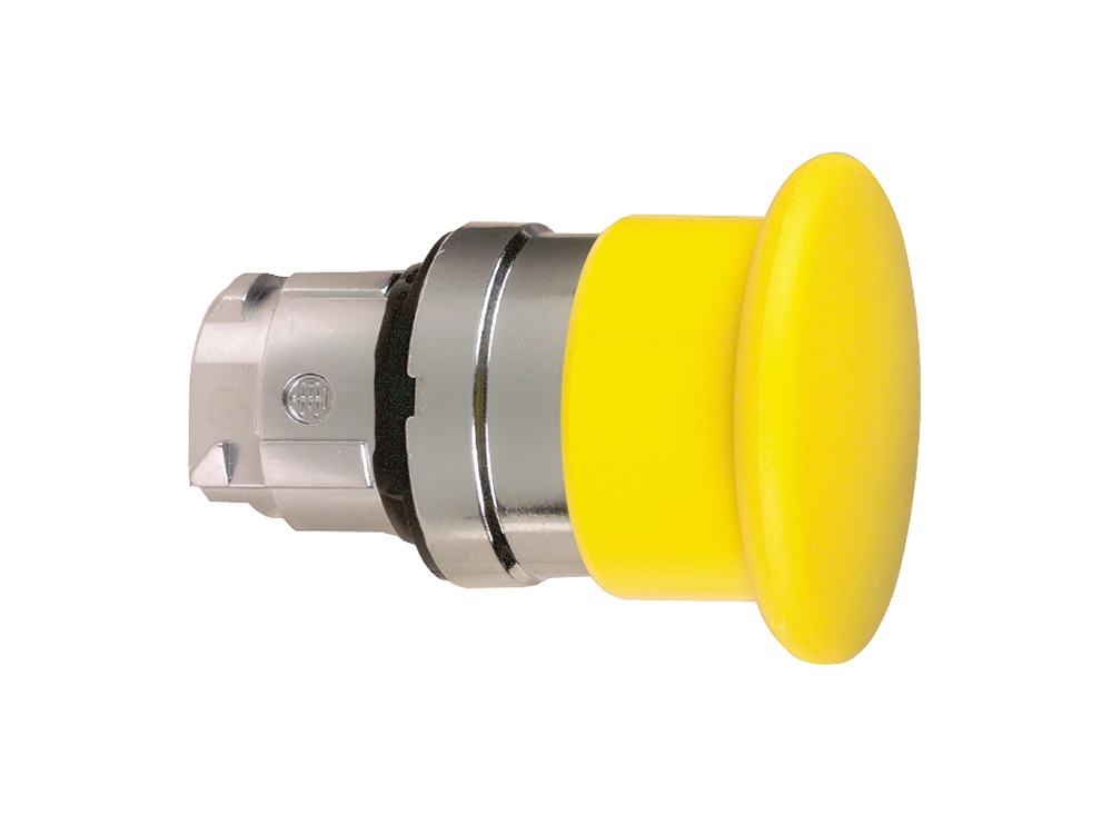 Testa pulsante Ø22 - ad impulso - fungo Ø40mm - giallo