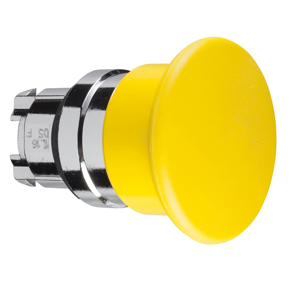 Testa pulsante Ø22 - ad impulso - fungo Ø40mm - giallo