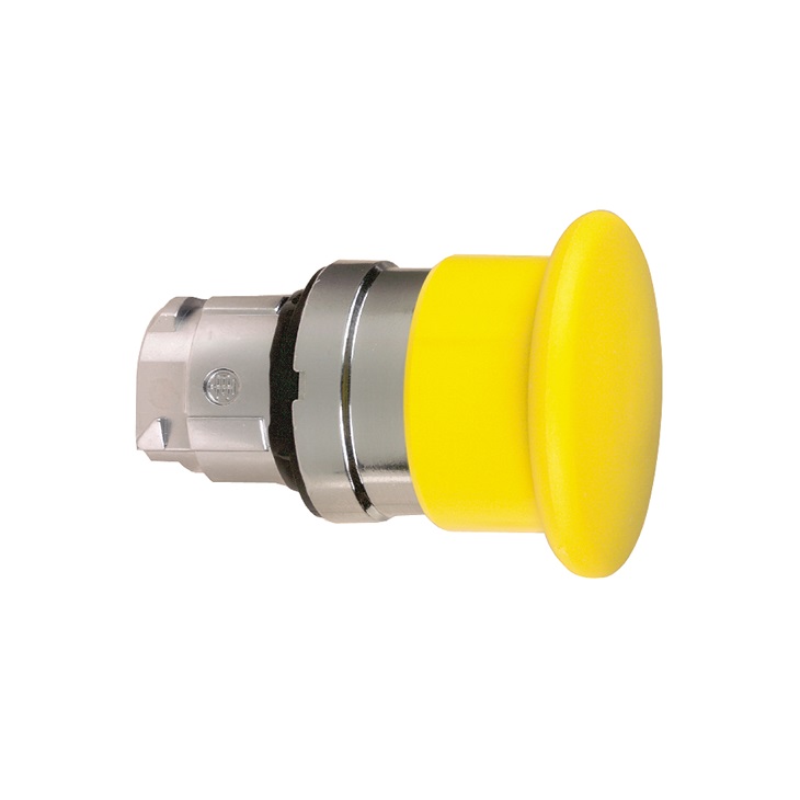 Testa pulsante Ø22 - ad impulso - fungo Ø40mm - giallo