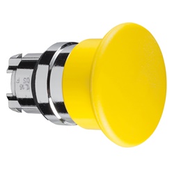 Testa pulsante Ø22 - ad impulso - fungo Ø40mm - giallo