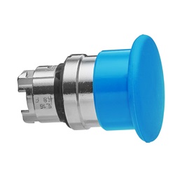 Testa pulsante Ø22 - ad impulso - fungo Ø40mm - blu