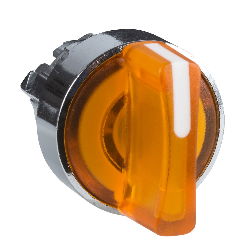 Testa selettore luminoso - 2 posiz. Ø22 - giallo- per LED universale