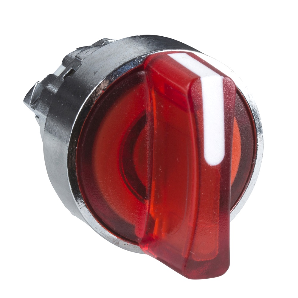 Testa selettore luminoso - 2 posiz. Ø22 - rosso- per LED universale