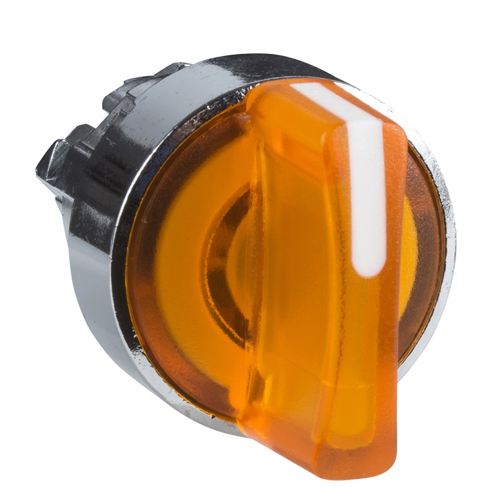 Testa selettore luminoso - 2 posiz. Ø22 - giallo- per LED universale