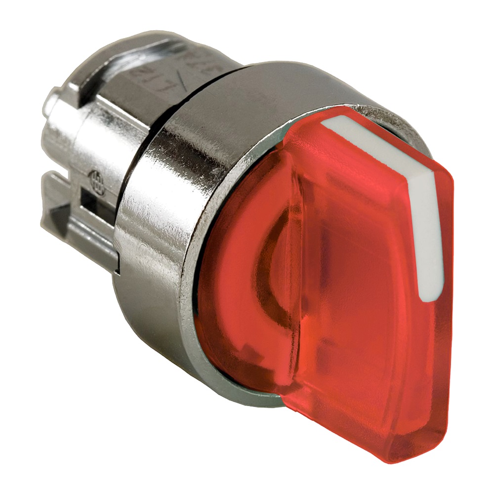 Testa selettore luminoso - 3 posiz. Ø22 - rosso- per LED universale