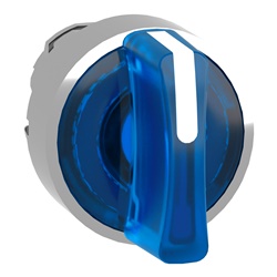 Testa selettore luminoso - 3 posiz. Ø22 - blu- per LED universale