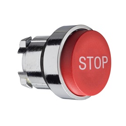 Testa pulsante Ø22 - ad impulso - sporgente - rossa - stop