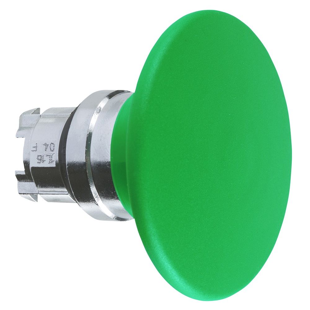 Testa pulsante emisferica Ø22 - con ritorno - fungo Ø60mm - verde