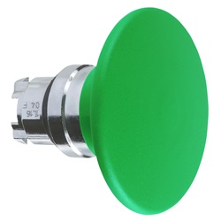 Testa pulsante emisferica Ø22 - con ritorno - fungo Ø60mm - verde