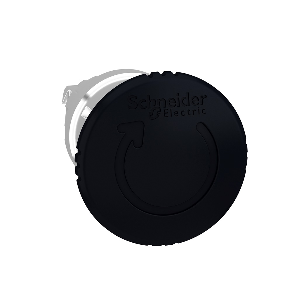 Testa pulsante Ø22 - sblocco rotazione - fungo Ø40mm - nera