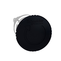 Testa pulsante Ø22 - sblocco rotazione - fungo Ø40mm - nera