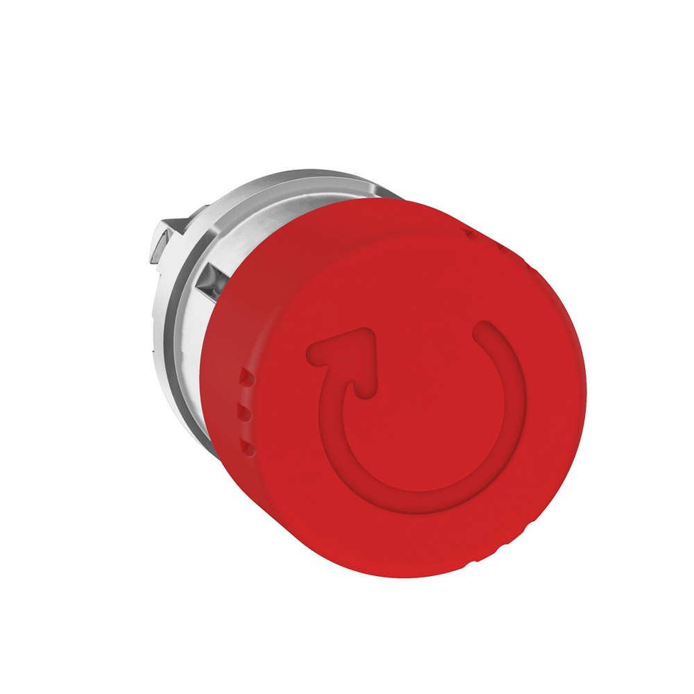 Testa pulsante Ø22 - sblocco rotazione - fungo Ø30 - rossa