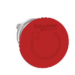 Testa pulsante Ø22 - sblocco rotazione - fungo Ø40mm - rossa