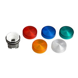 Testa lampada spia Ø22 5 colori - gemme lisce- per LED universale