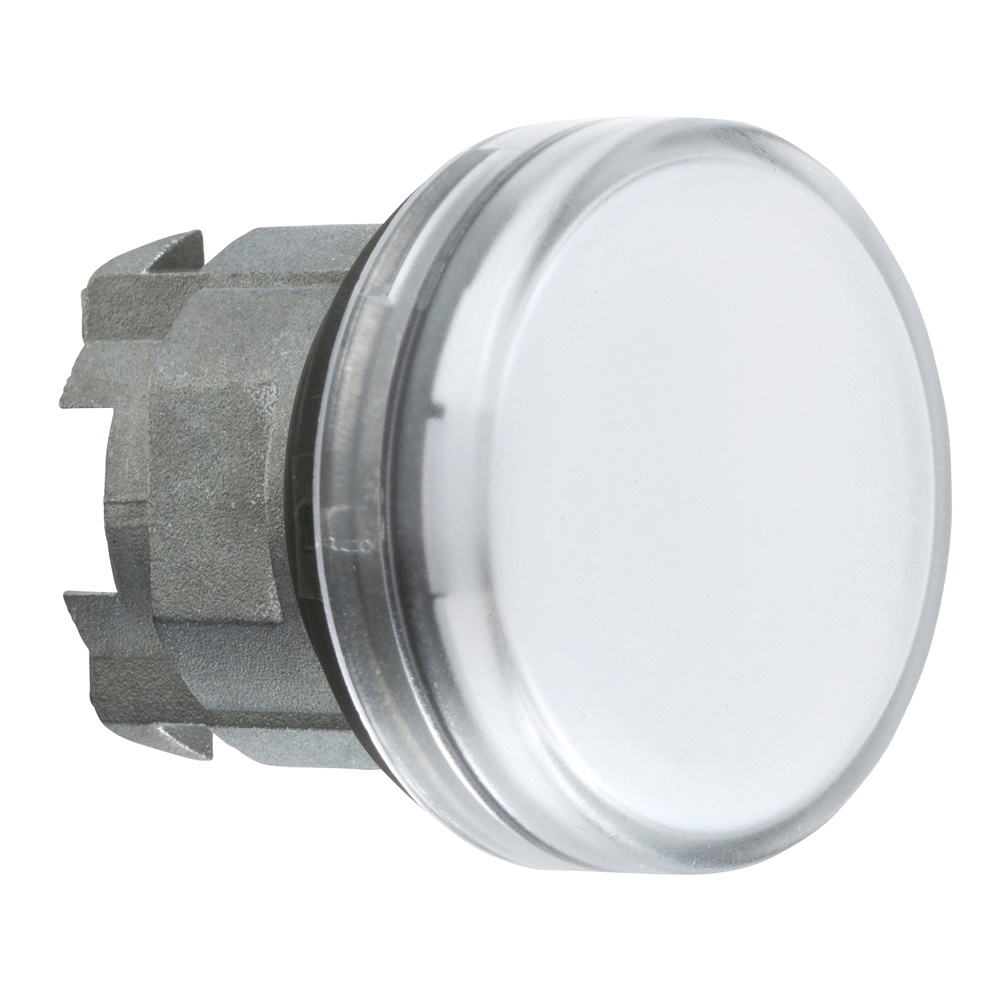 Testa lampada spia Ø22 gemme liscia bianca- per LED universale