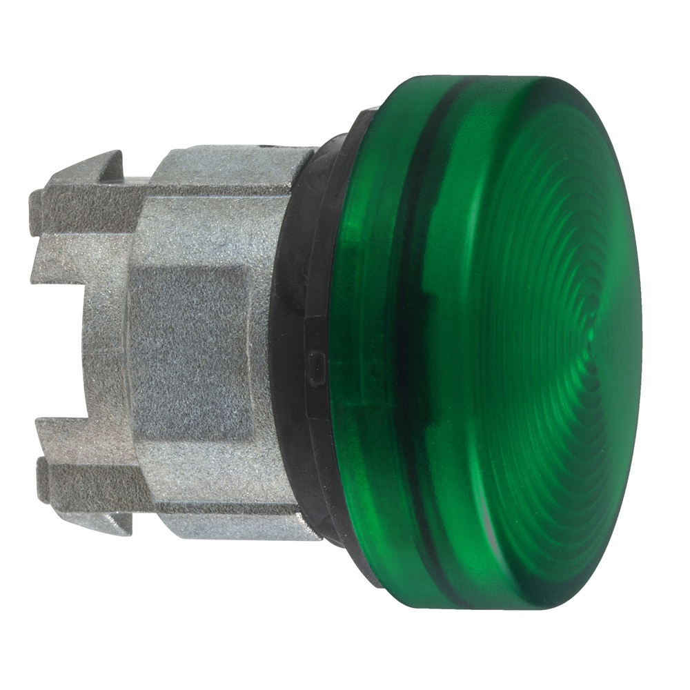 Testa lampada spia Ø22 gemma striata verde - per LED universale