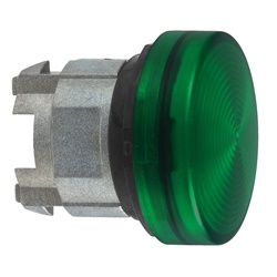 Testa lampada spia Ø22 gemma striata verde - per LED universale
