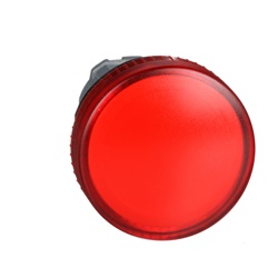 Testa lampada spia Ø22 gemme lisce rosse