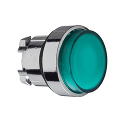 Testa pulsante luminoso - Ø22 - verde- per LED universale