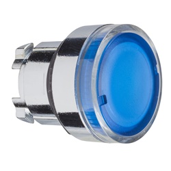 Testa pulsante luminoso Ø22 - blu