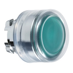 Testa pulsante luminoso Ø22 - verde- per LED universale