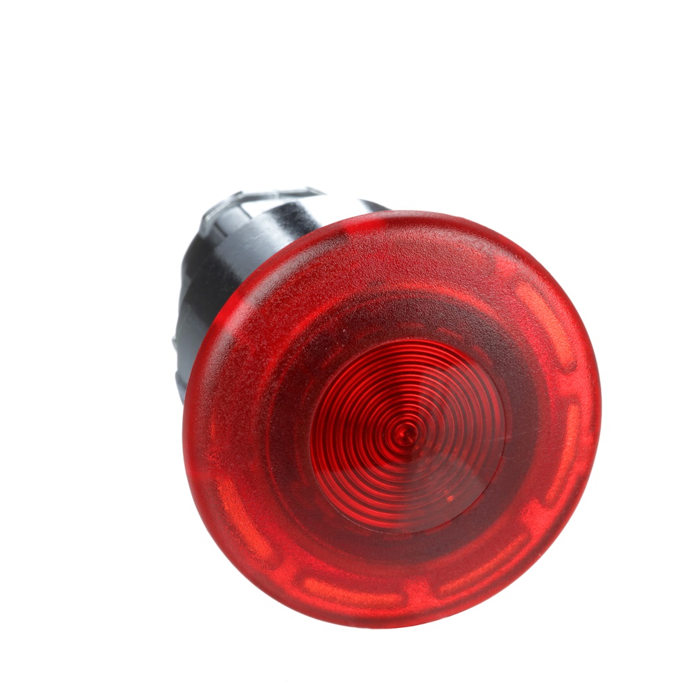 Testa pulsante a fungo luminoso Ø40 - PREMERE-TIRARE Ø22 - rosso- per LED universale