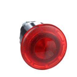 Testa pulsante a fungo luminoso Ø40 - PREMERE-TIRARE Ø22 - rosso- per LED universale