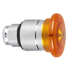 Testa pulsante a fungo luminoso Ø40 - PREMERE-TIRARE Ø22 - GIALLO- per LED universale