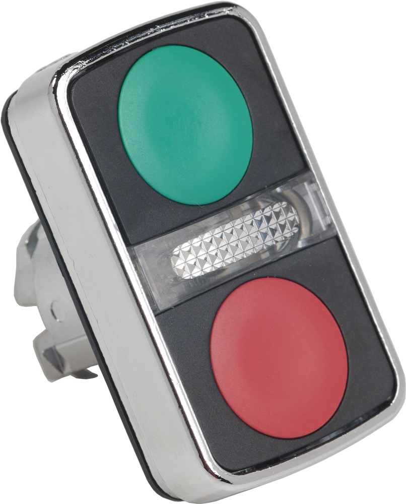 Attuatore pulsante tipo Verde, I/O, rosso ZB4BW7A3740 Schneider Electric serie Harmony XB4, Verde/Rosso, marcatura: I/O