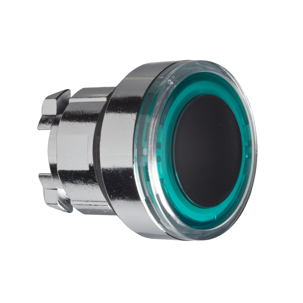 Testa pulsante luminoso Ø22 - verde- per LED universale