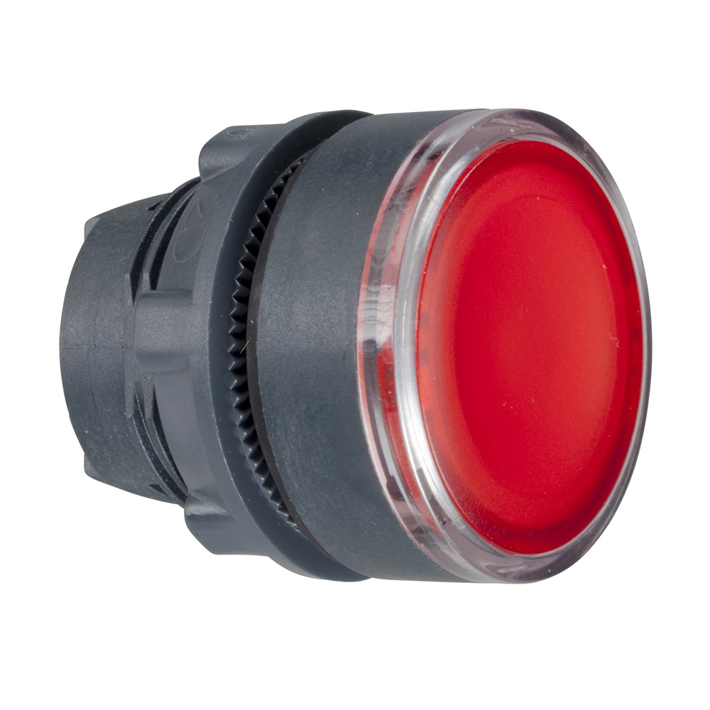 Testa pulsante luminoso Ø22 - rosso - per inserimento etichetta- per LED universale