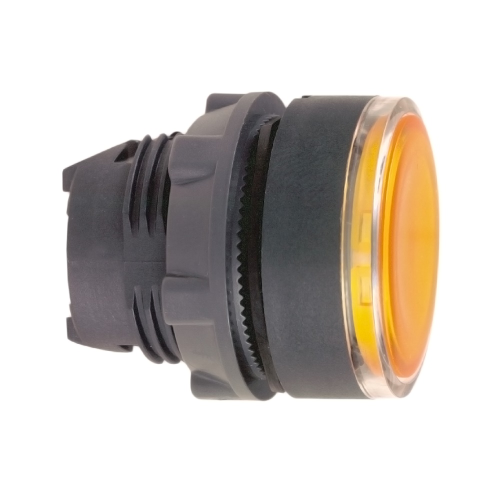 Testa pulsante luminoso Ø22 - giallo - per inserimento etichetta- per LED universale
