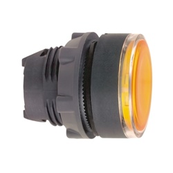 Testa pulsante luminoso Ø22 - giallo - per inserimento etichetta- per LED universale