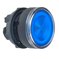 Testa pulsante luminoso Ø22 - blu - per inserimento etichetta- per LED universale
