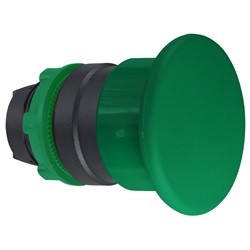 Testa pulsante Ø22 - ad impulso - verde - fungo Ø40 mm