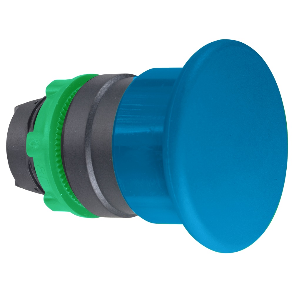 Testa pulsante Ø22 - ad impulso - blu - fungo Ø40 mm