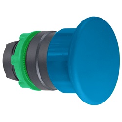 Testa pulsante Ø22 - ad impulso - blu - fungo Ø40 mm