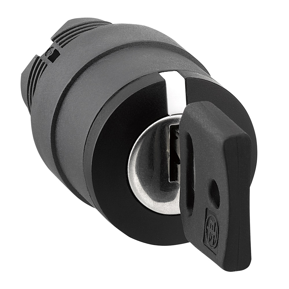 Testa selettore a chiave Ø22 3 pos. con ritorno Ronis 455 estraz.chiave dx