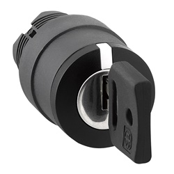 Testa selettore a chiave Ø22 3 pos. con ritorno Ronis 455 estraz.chiave dx