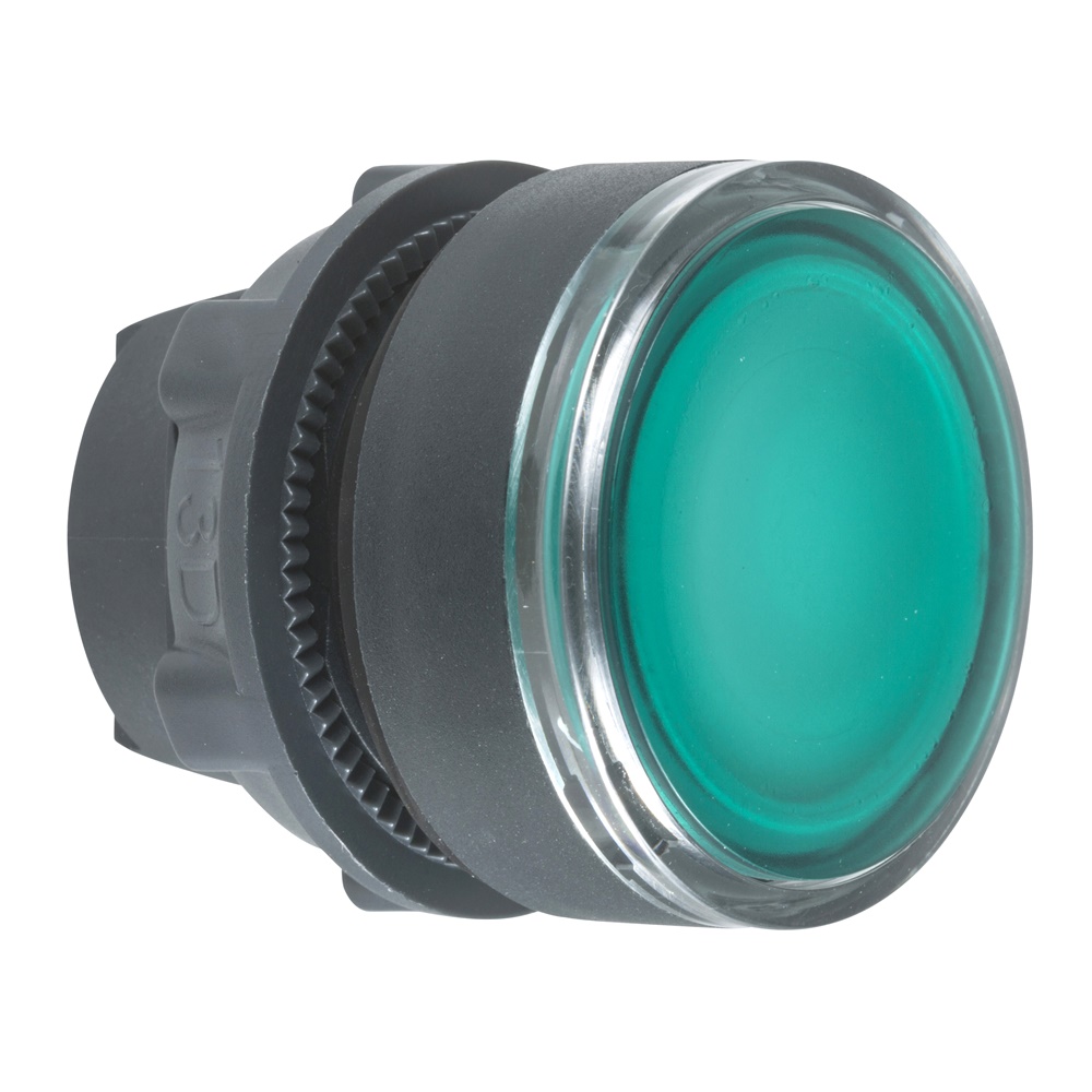 Testa pulsante luminoso Ø22 - verde- per LED universale