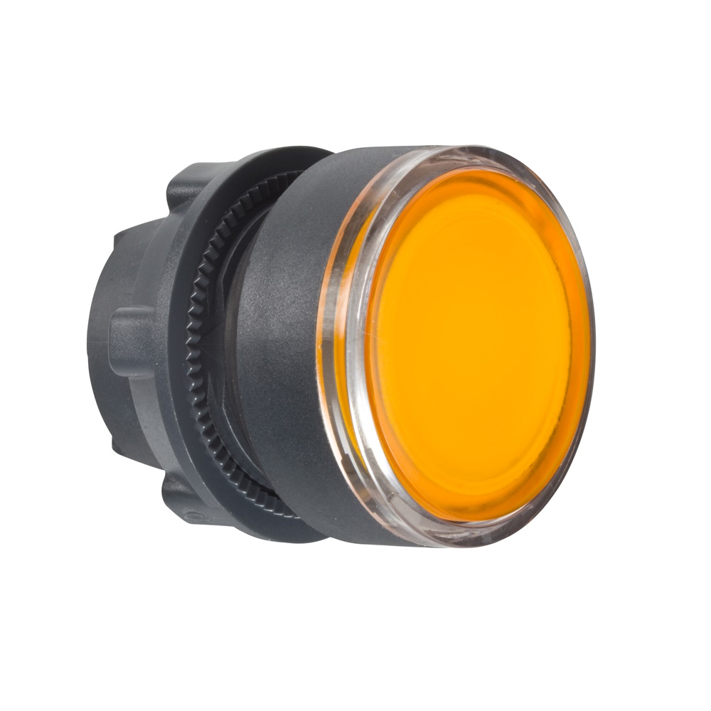 Testa pulsante luminoso Ø22 - arancione- per LED universale